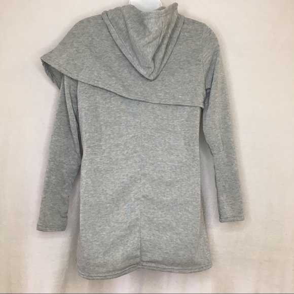 Grey Long sleeve casual hooded sweatshirt - Picture 2 of 4
